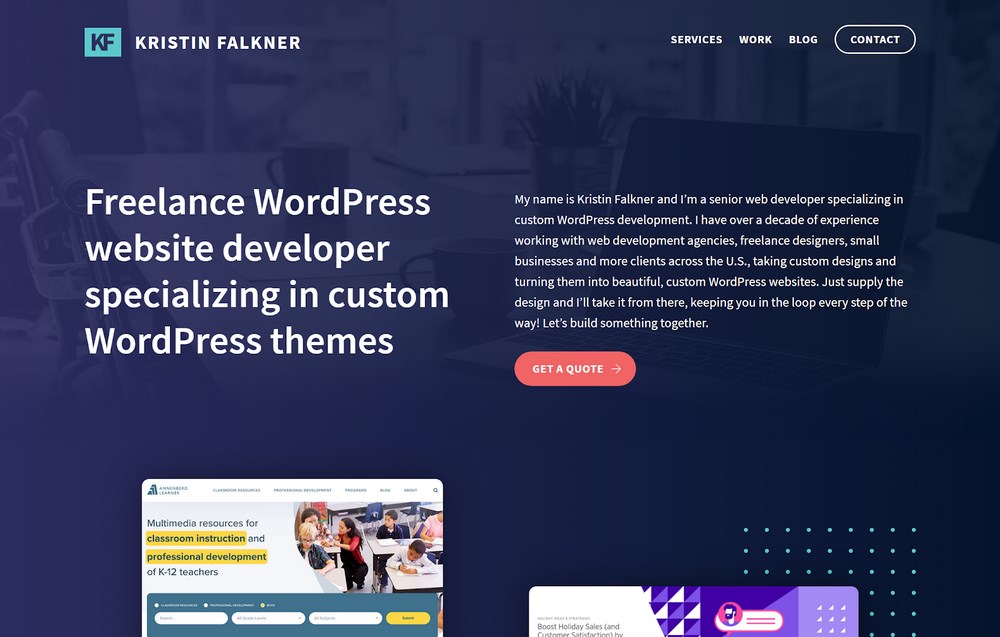 How To Create a Portfolio Website With WordPress – Complete Beginner’s Guide Kristin falkner portfolio website