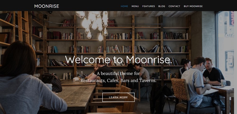 25 Best WordPress Restaurant Themes To Promote Your Eatery Moonrise demo site