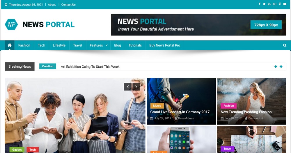 32 Best Adsense Friendly WordPress Themes (Free and Premium Options) News Portal Magazine WordPress Theme demo
