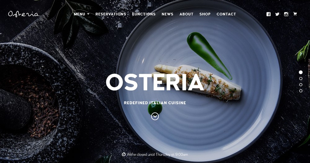 25 Best WordPress Restaurant Themes To Promote Your Eatery Osteria theme demo