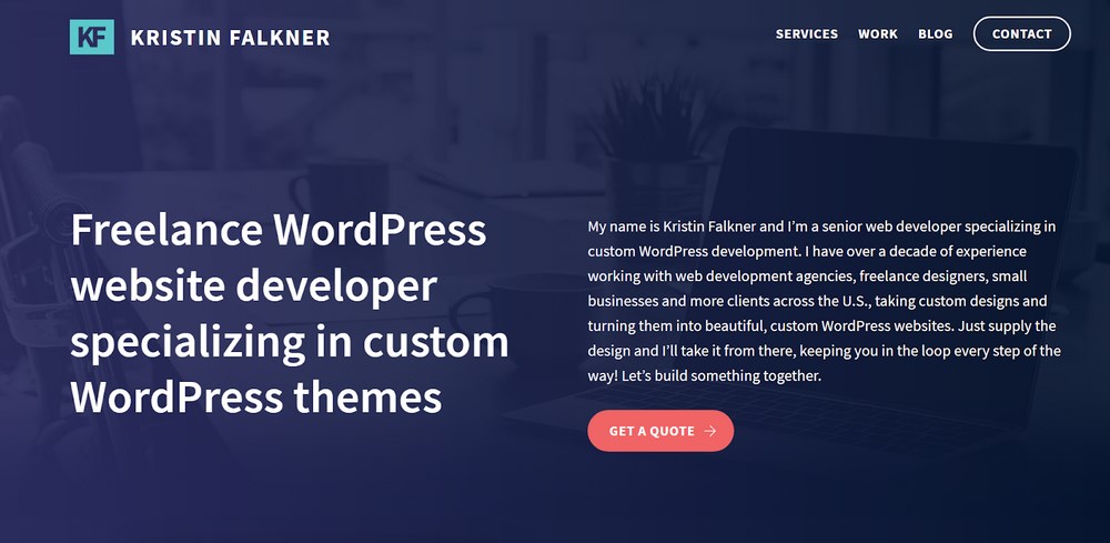 How To Create a Portfolio Website With WordPress – Complete Beginner’s Guide Strong CTA on homepage