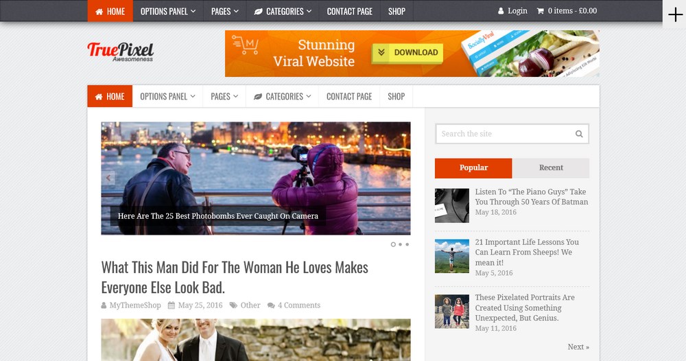 32 Best Adsense Friendly WordPress Themes (Free and Premium Options) TruePixel Theme demo