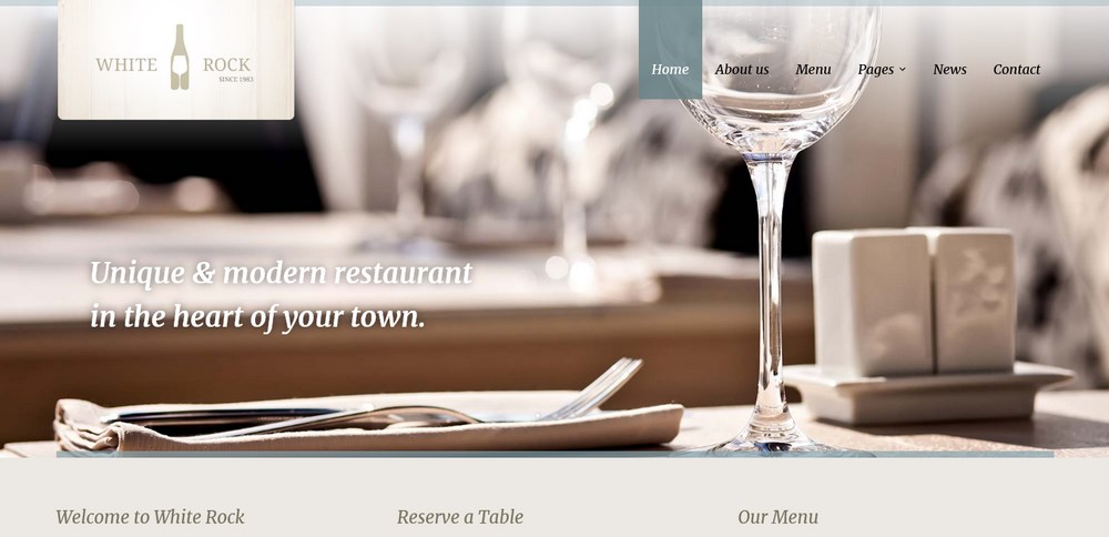 25 Best WordPress Restaurant Themes To Promote Your Eatery White Rock Restaurant Winery Theme Preview