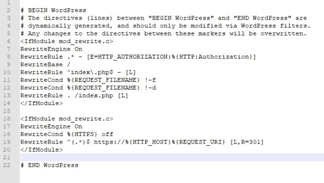 WordPress HTTPS: How To Migrate Your Website From HTTP to HTTPS WordPress .htaccess file