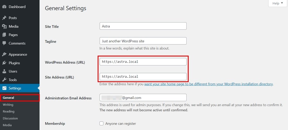 WordPress HTTPS: How To Migrate Your Website From HTTP to HTTPS WordPress general setting for https