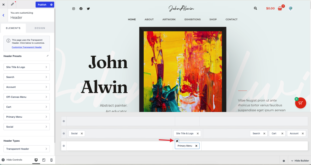 Clone Elements in Header Footer Builder image