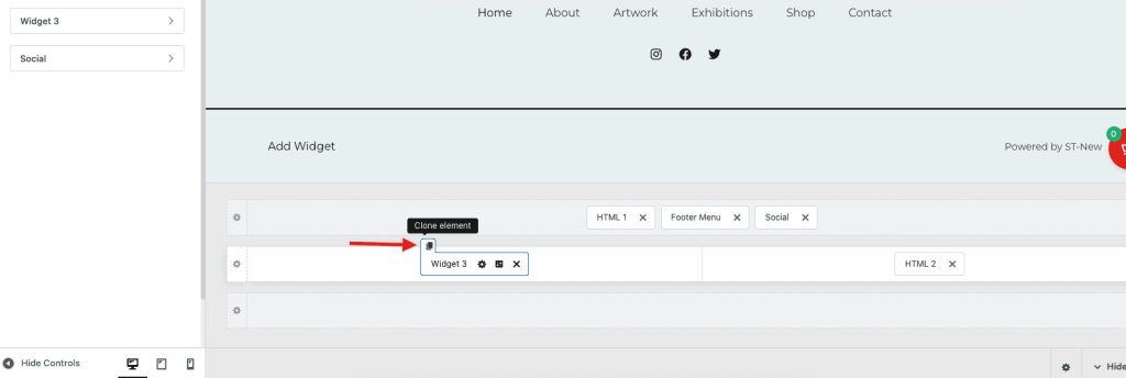 Clone Elements in Header Footer Builder image