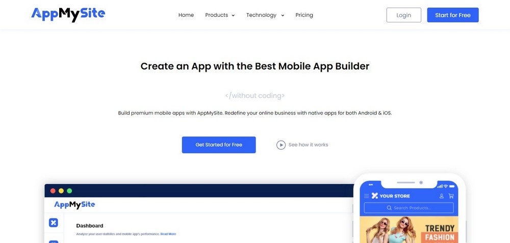 Convert WooCommerce to a Mobile App the Easy Way With Appmysite App my site homepage