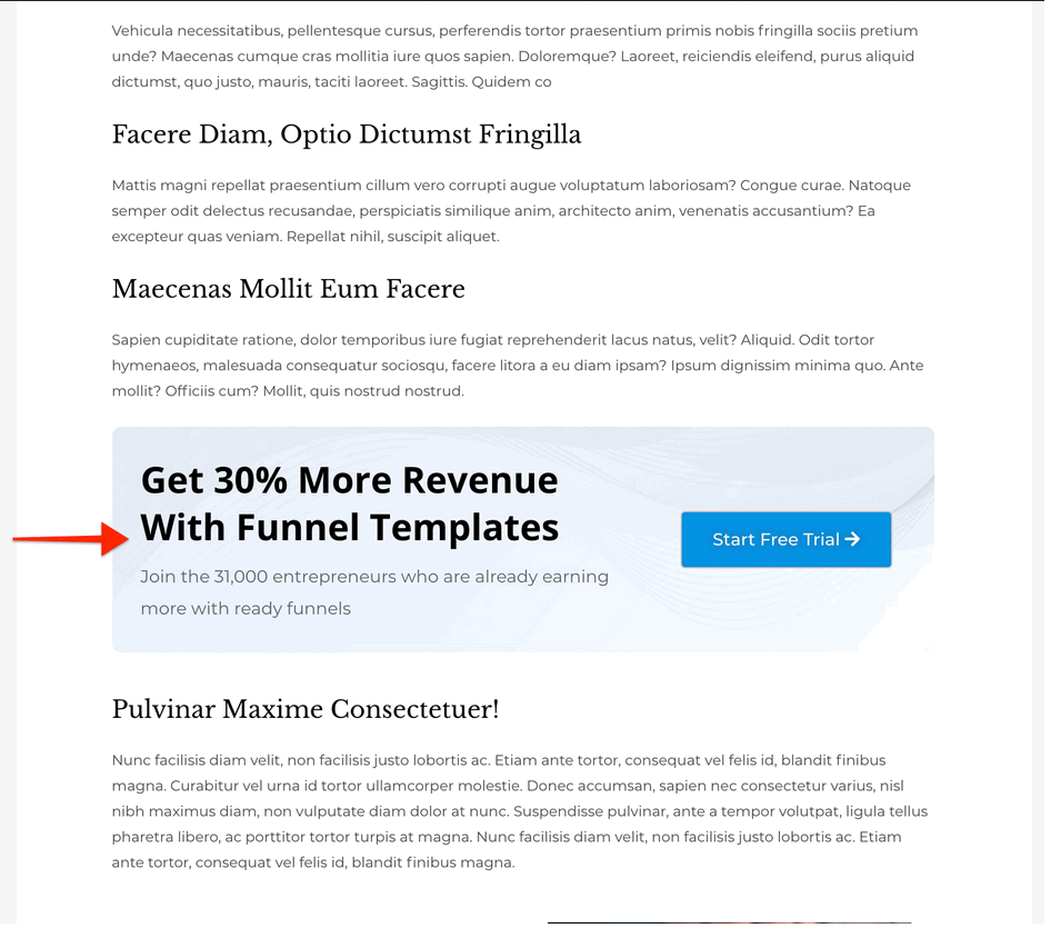 Astra Pro 3.2 - Generate More Leads with Attractive Calls To Action Astra Pro 3.2 adding CTA example