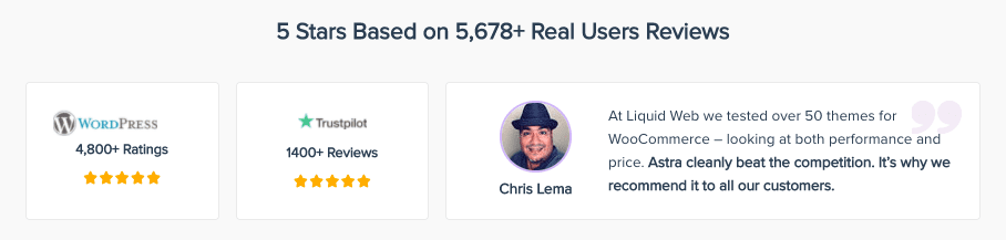 9 Best WordPress Testimonial Plugins – Because Social Proof Sells! Astra homepage review widget