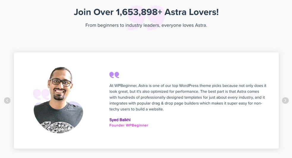 9 Best WordPress Testimonial Plugins – Because Social Proof Sells! Astra testimonial by Syed balkhi
