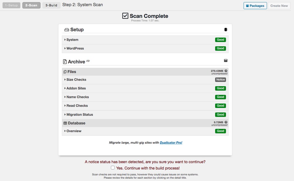 How To Properly Update WooCommerce the Right Way Duplicator scanning for WordPress backup