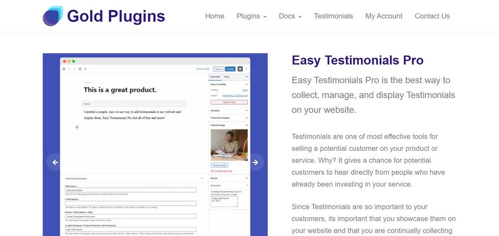 9 Best WordPress Testimonial Plugins – Because Social Proof Sells! Easy Testimonials Pro plugin