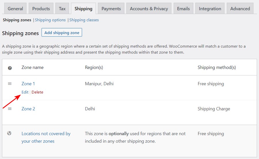 WooCommerce Free Shipping: How To Offer Free Shipping in Your Store Edit shipping zone WooCommerce
