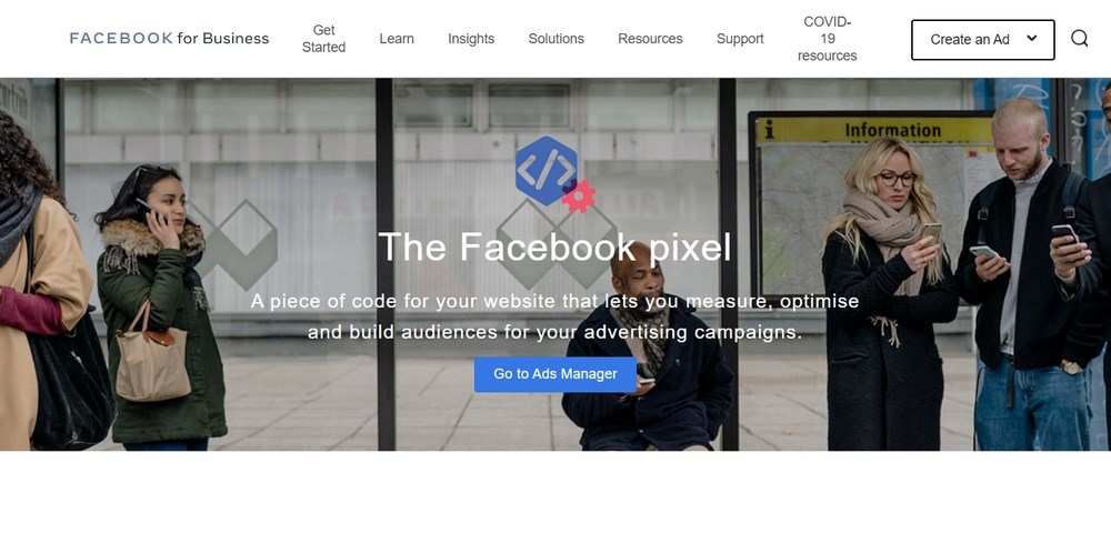 How To Track Visitors on WordPress Websites Using Google, X and Facebook Facebook pixel homepage