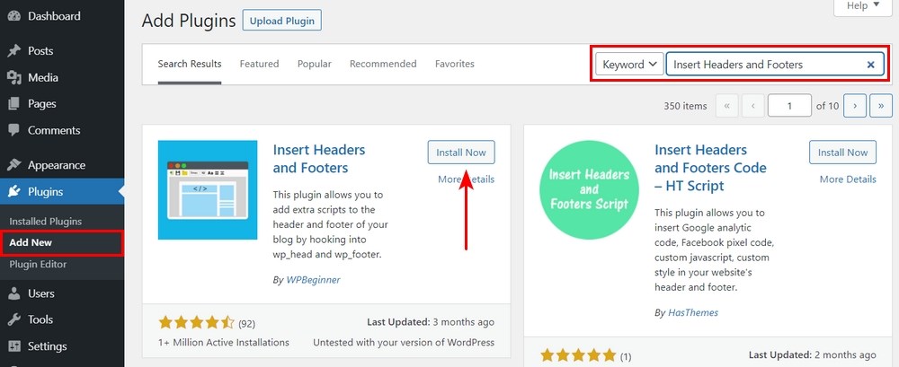 How To Track Visitors on WordPress Websites Using Google, X and Facebook Install insert headers and footers WordPress plugin