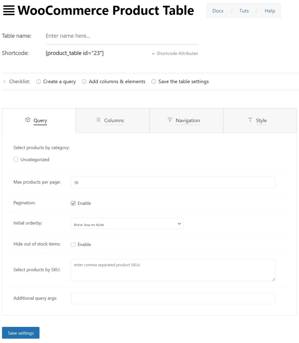 The Best 9+ Plugins To Manage WooCommerce Product Tables New product table settings