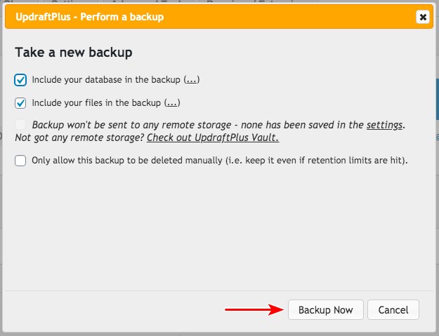 How To Properly Update WooCommerce the Right Way UpdraftPlus backup settings