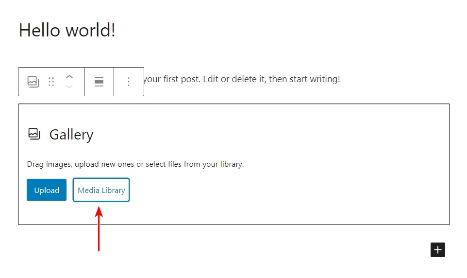 How To Add an Image Gallery in WordPress - Step by Step Guide Upload images from media library