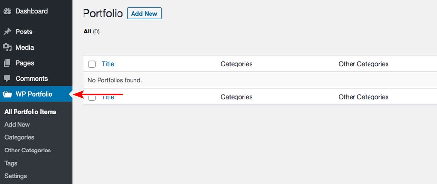 How To Add an Image Gallery in WordPress - Step by Step Guide WP Portfolio add new