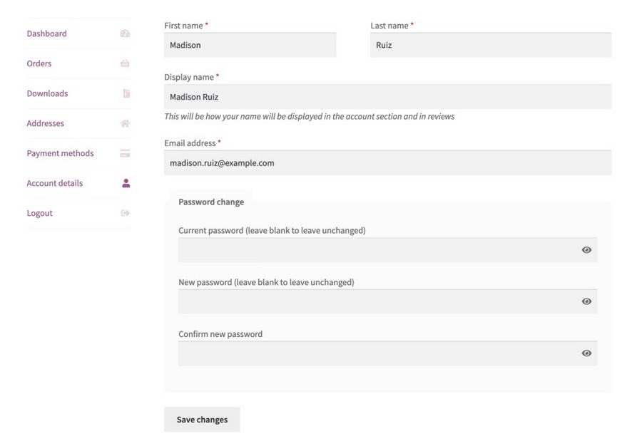 WooCommerce Shortcodes: Products, Carts, Categories and Other Useful Shortcodes WooCommerce account page