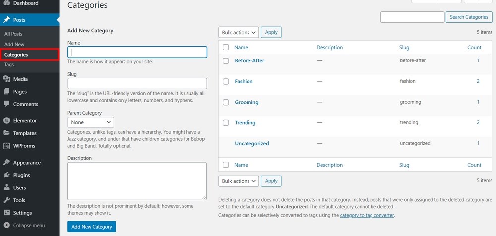 WordPress Blog Design: How To Design a Beautiful Blog Section add category in WordPress