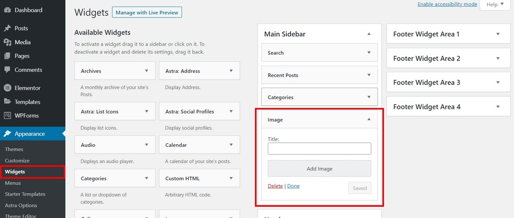 WordPress Blog Design: How To Design a Beautiful Blog Section add image to the sidebar