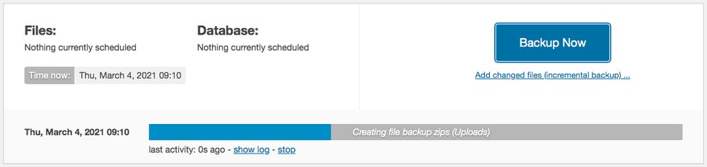 How To Properly Update WooCommerce the Right Way backup in progress
