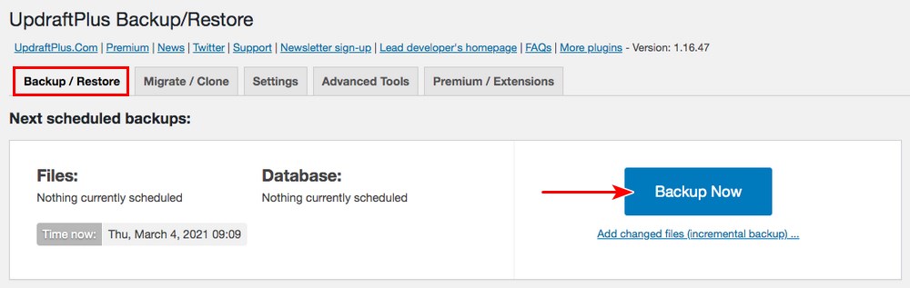 How To Properly Update WooCommerce the Right Way create WordPress backup using Updraftplus