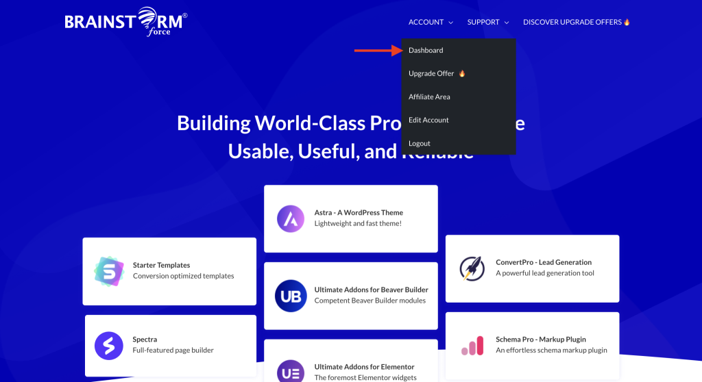 Getting Started With Essential Toolkit account > dashboard