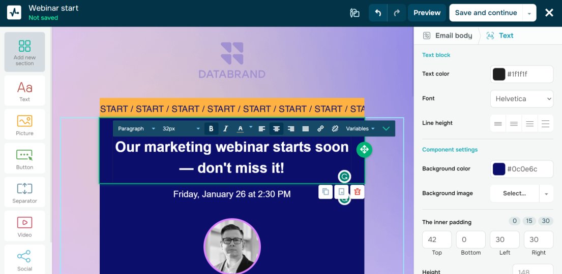 12 Best Email Marketing Platforms for WooCommerce SendPulse drag-and-drop editor