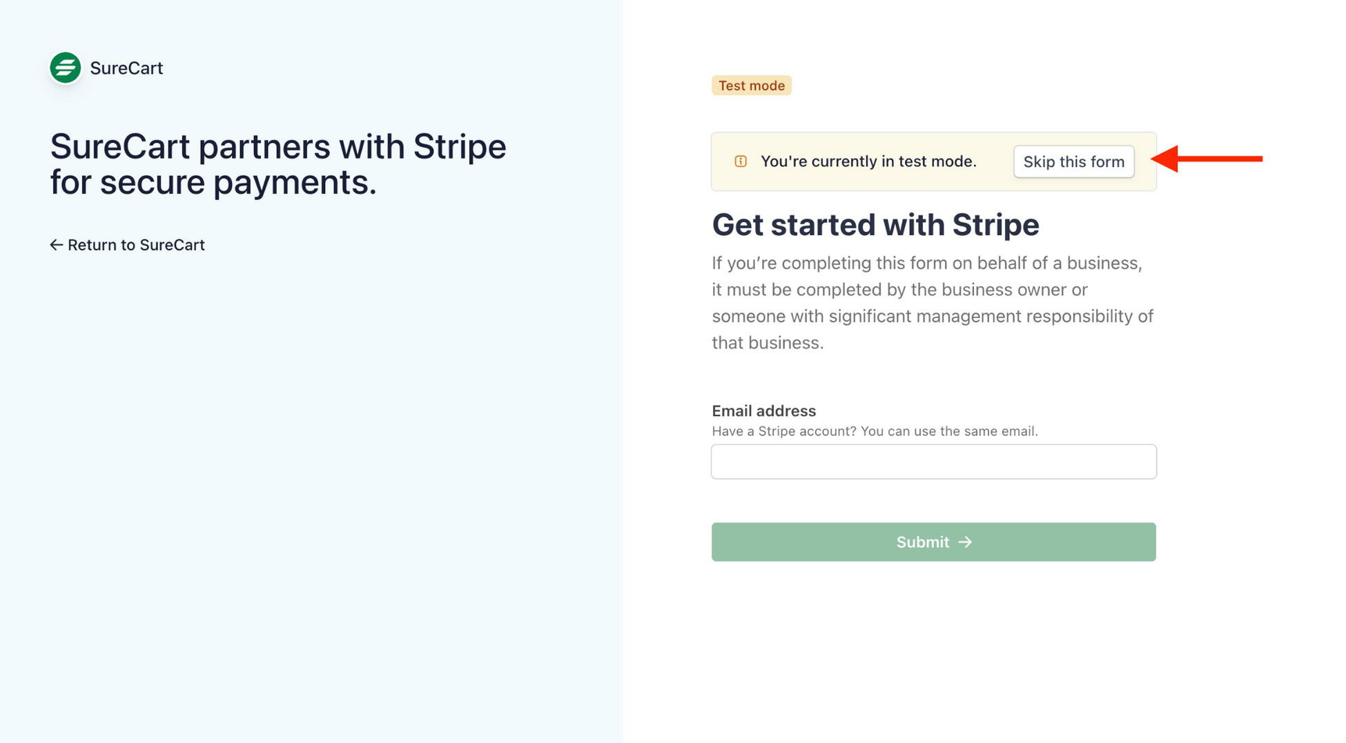 Create a Profitable Online Store in 7 Easy Steps With SureCart skip stripe form