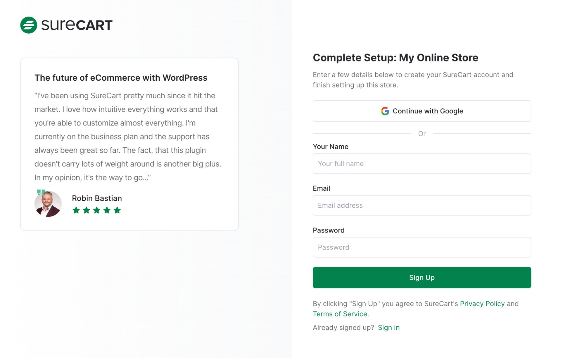 Create a Profitable Online Store in 7 Easy Steps With SureCart surecart signup