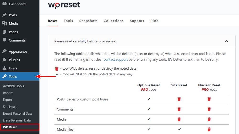 How To Reset a WordPress Website and Start Over Access WP Reset