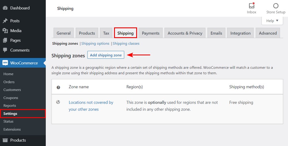 WooCommerce Free Shipping: How To Offer Free Shipping in Your Store Add shipping zone WooCommerce
