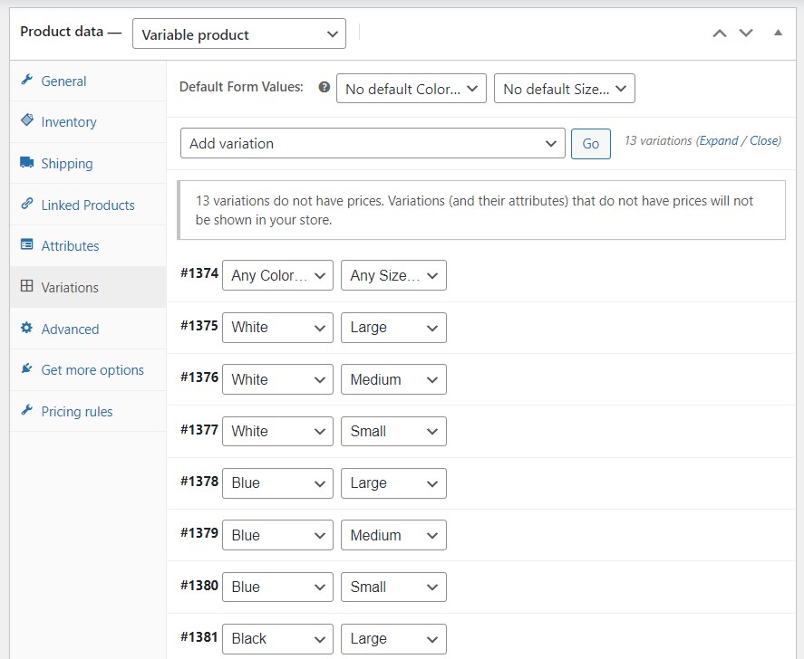WooCommerce Product Variations: Your Complete Guide To Variable Products Added product variations