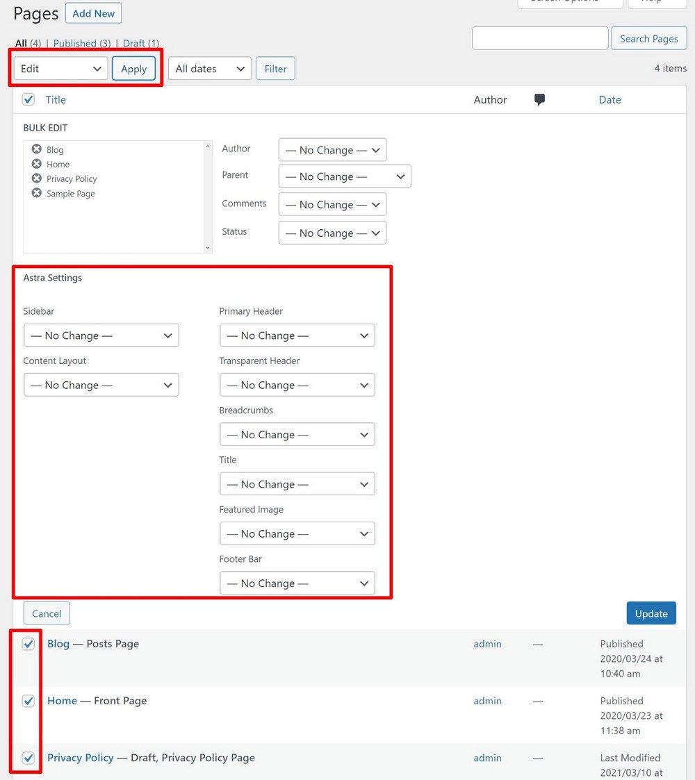 How To Change WordPress Theme (Safely and Without Breaking Your Site) Astra bulk edit