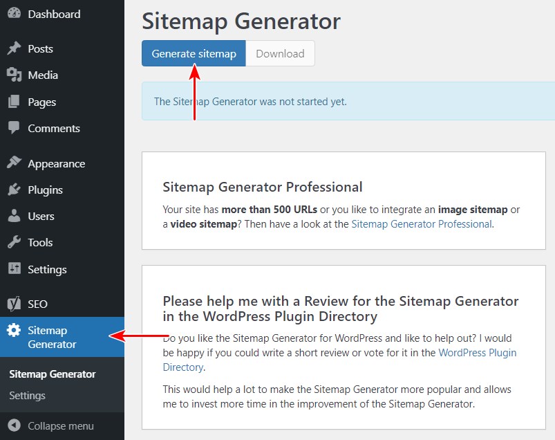 WordPress Sitemap: How To Create + 7 Best Plugins Generate sitemap using Sitemap Generator