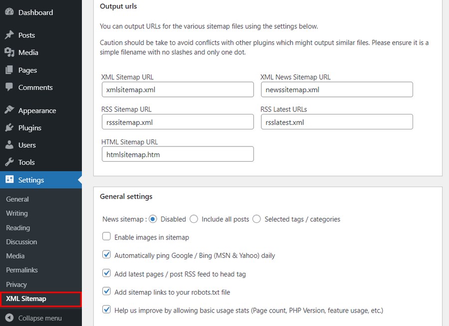 WordPress Sitemap: How To Create + 7 Best Plugins Google XML sitemap generator setting
