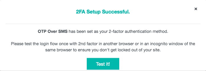 How To Enable Two Factor Authentication in WordPress (With a Free Plugin) OTP over SMS success message