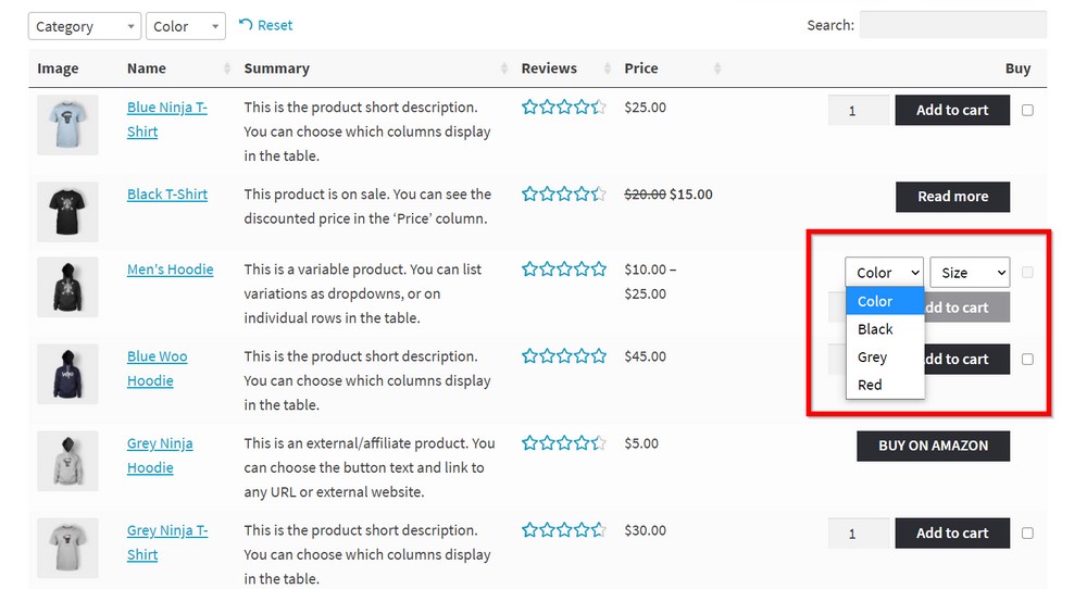 WooCommerce Product Variations: Your Complete Guide To Variable Products WooCommerce product variation result 2