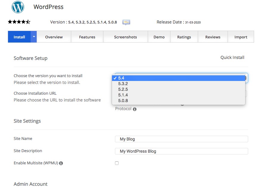 How To Install WordPress: Via cPanel, Manually or Locally WordPress install setting 1