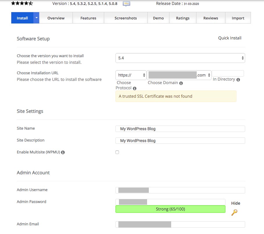 How To Install WordPress: Via cPanel, Manually or Locally WordPress install setting 2