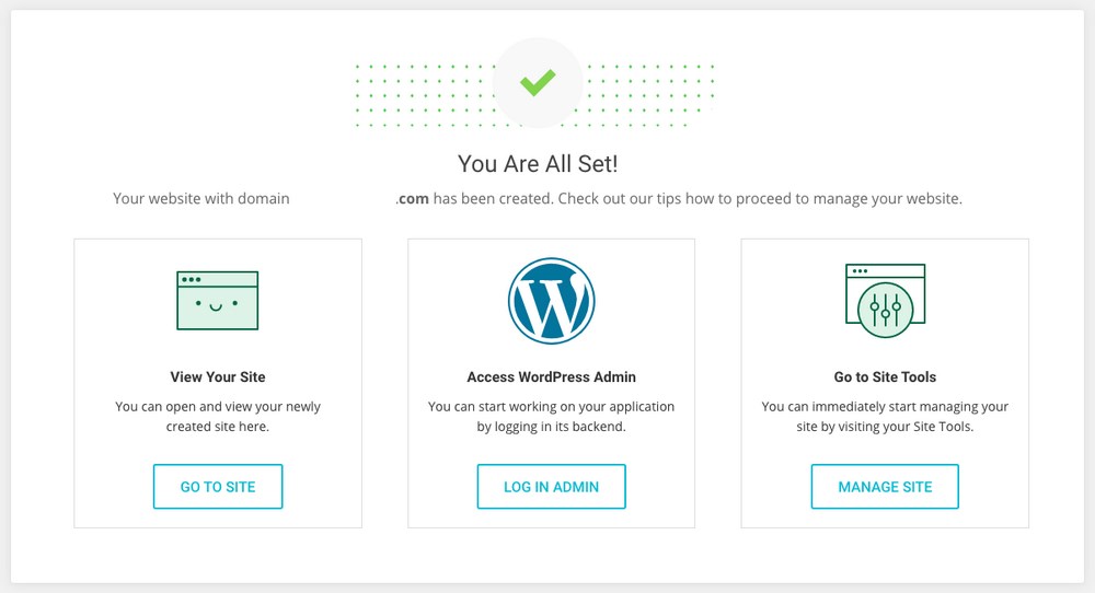 How To Install WordPress: Via cPanel, Manually or Locally WordPress installation complete on SiteGround