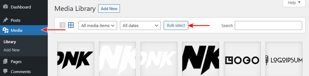 How To Reset a WordPress Website and Start Over WordPress media library