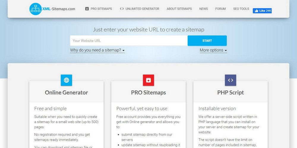 WordPress Sitemap: How To Create + 7 Best Plugins XML Sitemaps Generator homepage