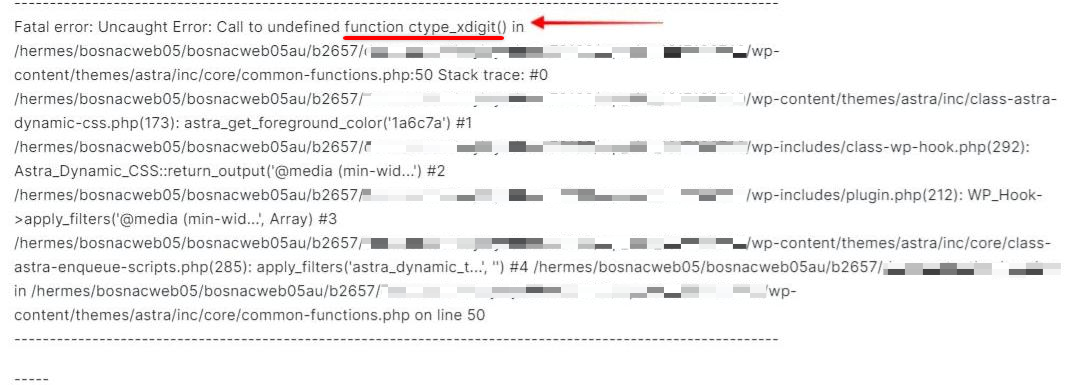 How to Resolve Fatal Error: Call to Undefined function ctype_xdigit() Fatal Error: ctype_xdigit