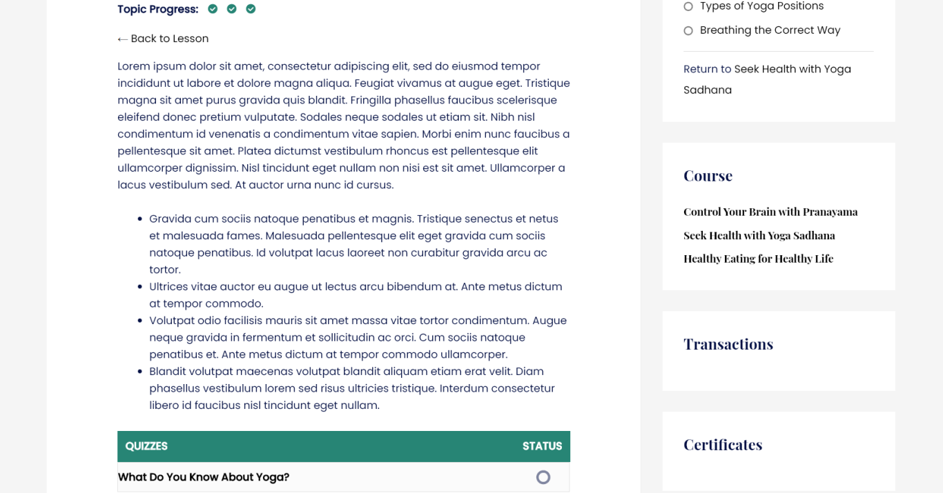 Overview of LearnDash Integration in Astra Theme Astra LearnDash Topic Progress