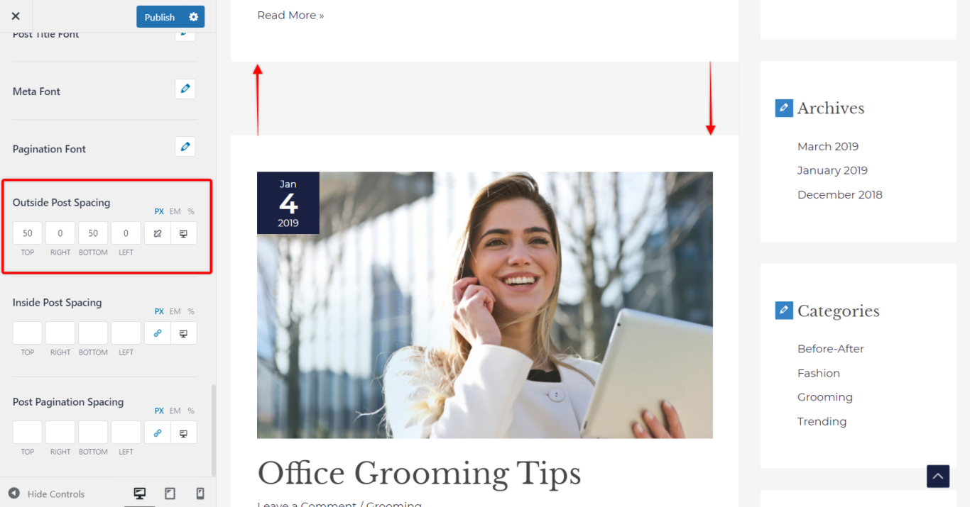 How to Manage Spacing on the Blog Page Using Astra? Astra Pro - Post Outside Spacing, Astra 3.0+