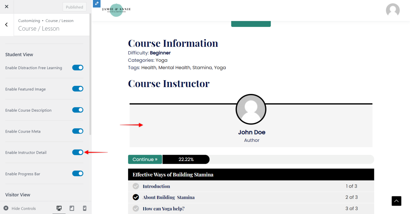 LifterLMS Integration in Astra Pro Astra Pro - Lifter LMS, Instructor Detail, Astra 3.0+